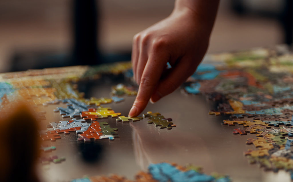 completing a jigsaw puzzle